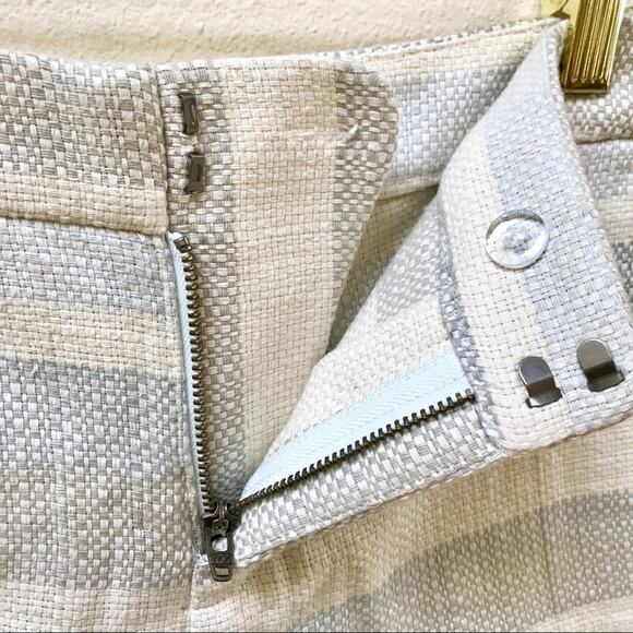 Joie ‘Merci’ Blue and Cream Striped Woven Cotton Mid Rise Dress Shorts Size 4 - Picture 8 of 9